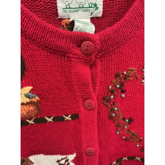Vtg Quacker Factory Embroidered Cardigan Sweater I Believe in Angel Christmas - Picture 5 of 9